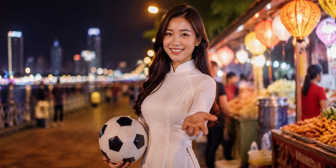 Người dùng mặc áo dài xem kèo bóng đá trực tuyến tại Đà Nẵng trên điện thoại di động